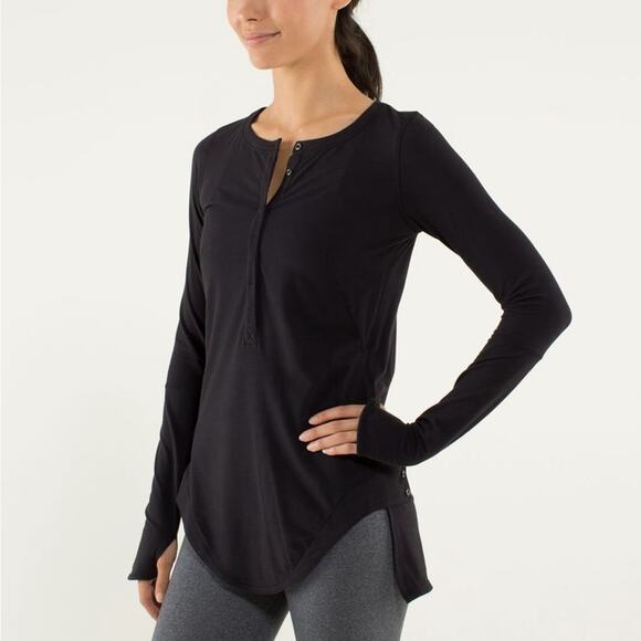 Lululemon Urbanite Henley Long Sleeve Athletic Soft Shirttail Pleated Shirt 6 - Picture 11 of 11